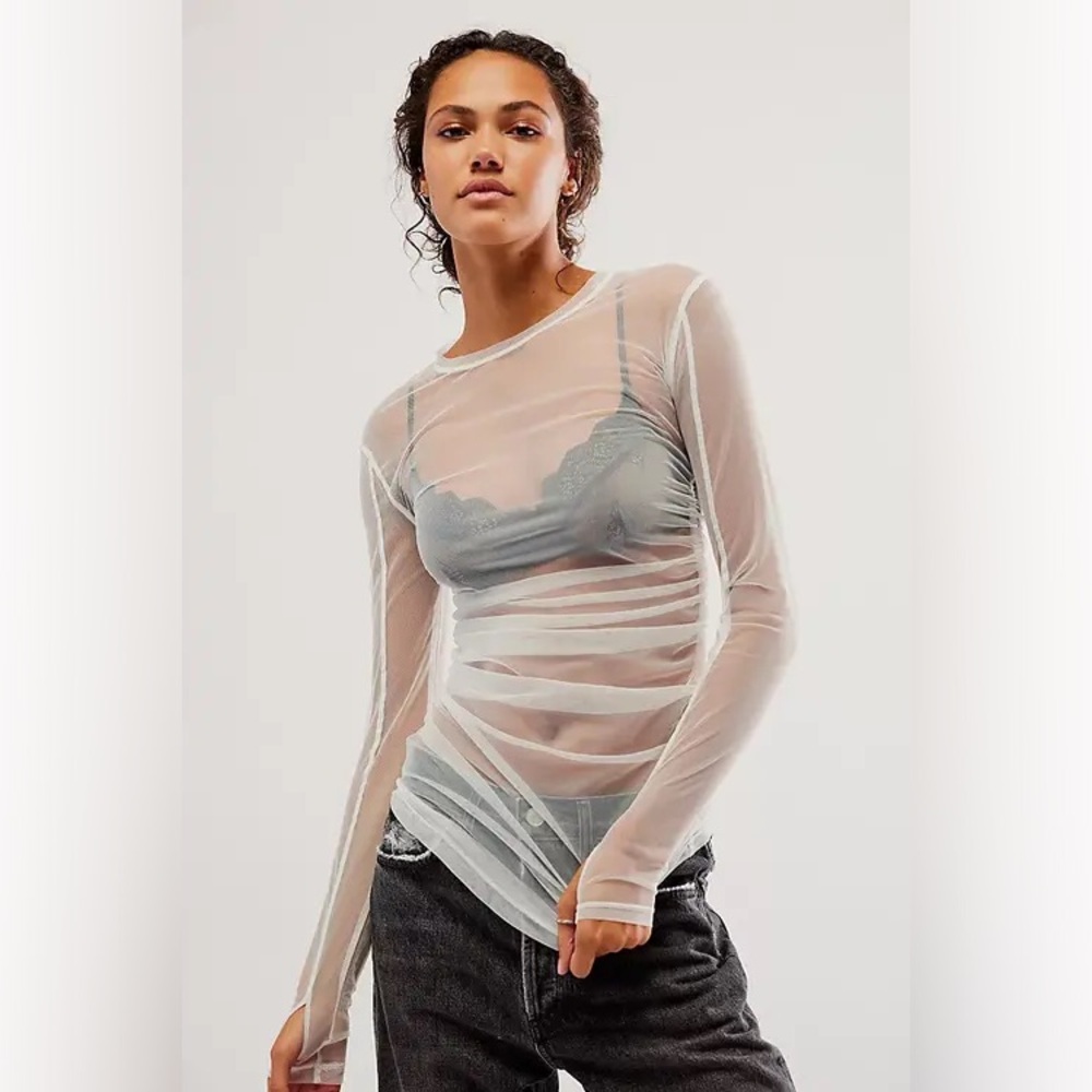 Free People Last Layer Long Sleeve Sheer